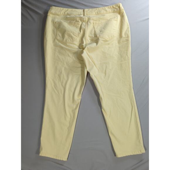 St. John’s Bay Women Yellow Cotton Blend Pants Size 20W / 2W Casual Straight Leg - Picture 10 of 12